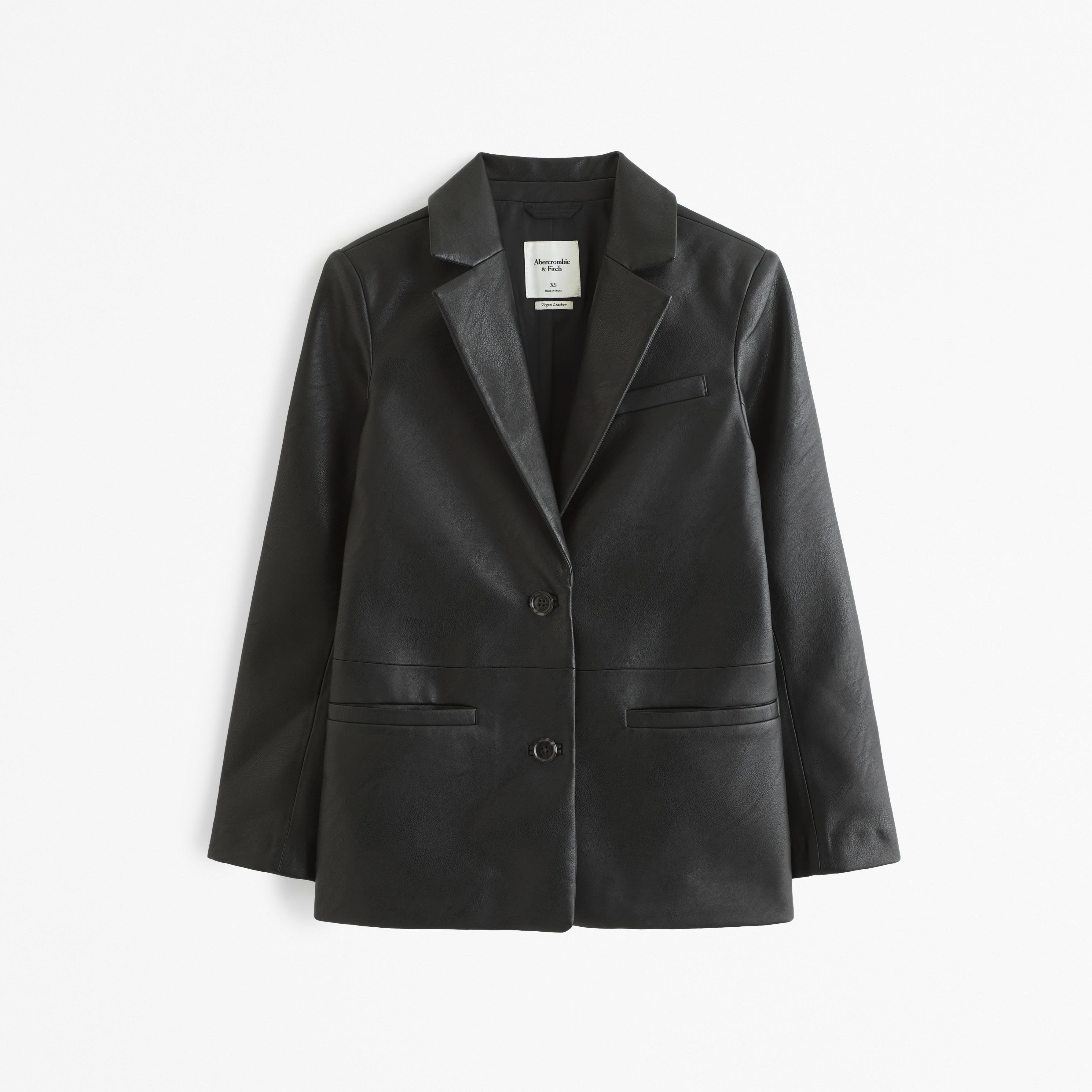 Vegan Leather Blazer Product Image