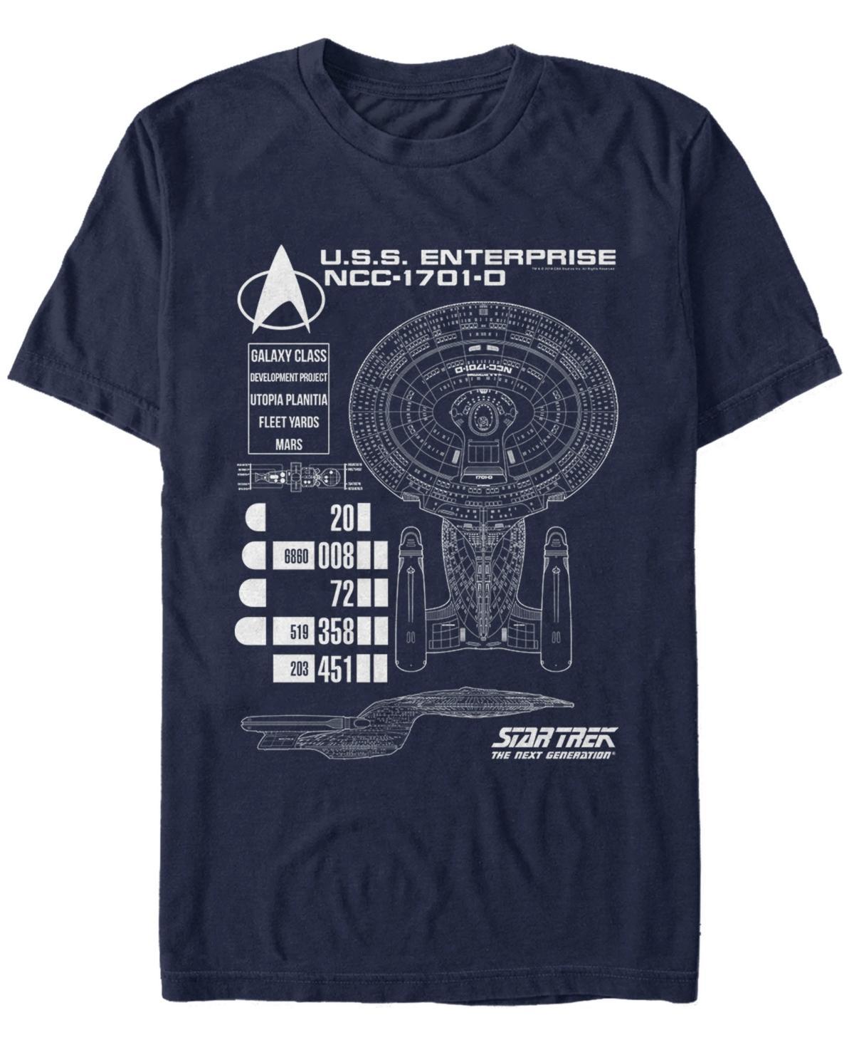 Men's Star Trek Ship Schematics Tee, Size: Small, Blue Product Image