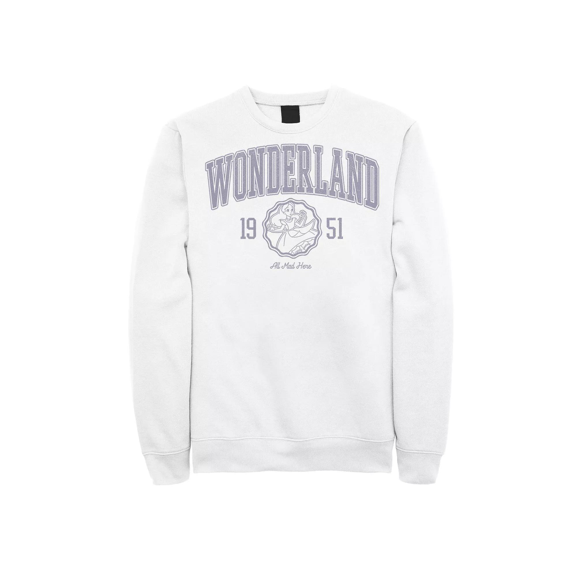 Disney's Alice In Wonderland Blue Collegiate 1951 Men's Sweatshirt, Size: Large, White Product Image