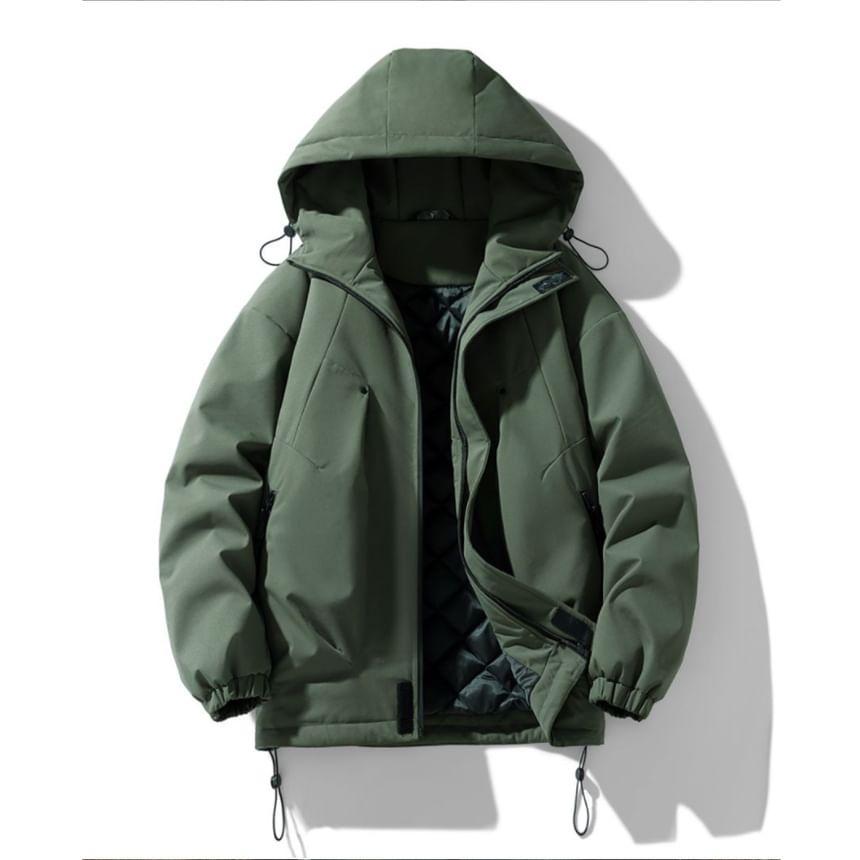 Lettering Hooded Parka Product Image