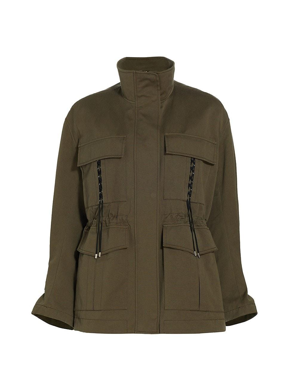 Womens Utility Faille Oversized Cargo Jacket Product Image