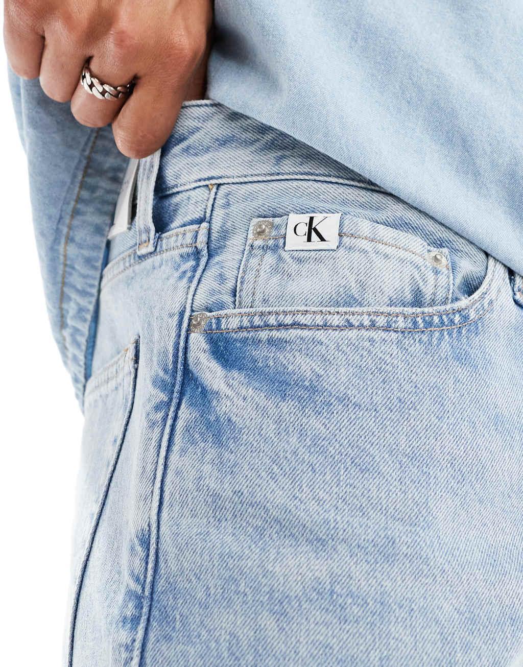 Calvin Klein Jeans authentic straight jeans in light wash Product Image