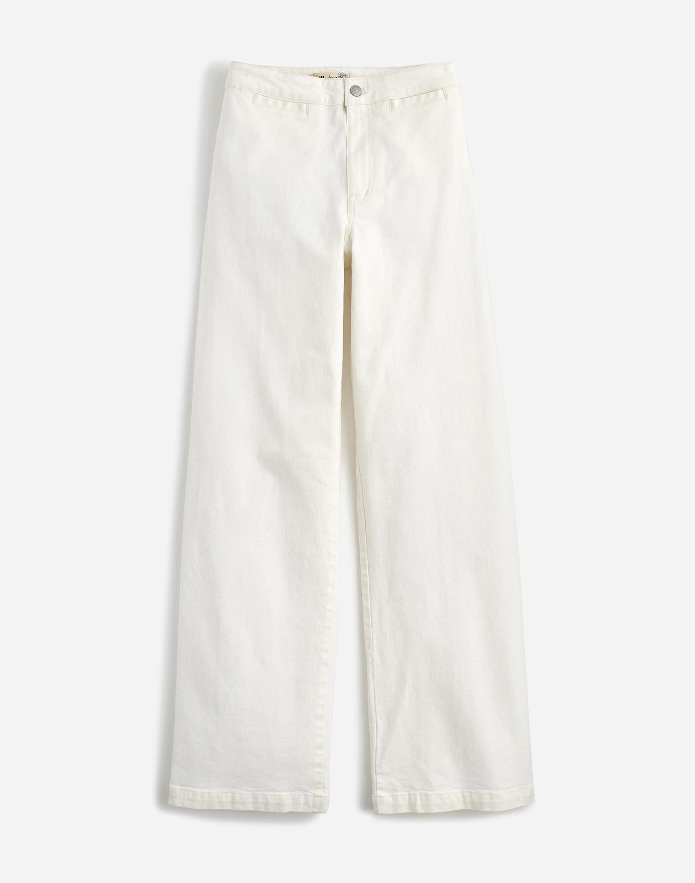 The Curvy Emmett Wide-Leg Jean in Tile White: Welt Pocket Edition Product Image