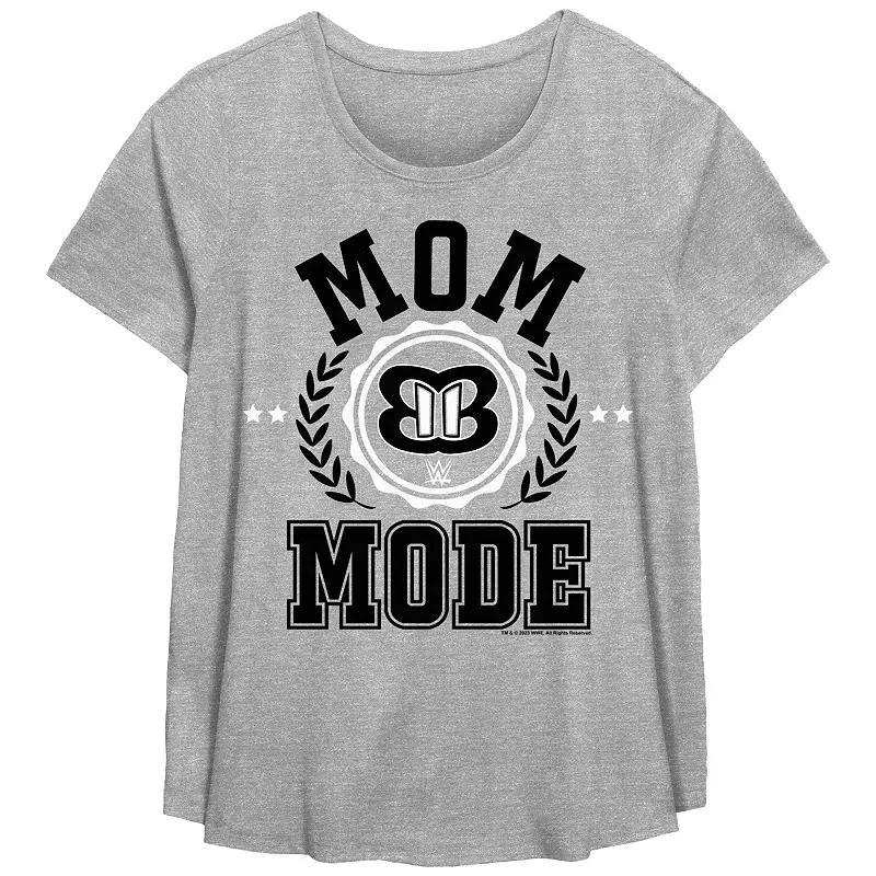 Plus Size WWE Mom Mode Graphic Tee, Women's, Size: 4XL, Grey Gray Product Image