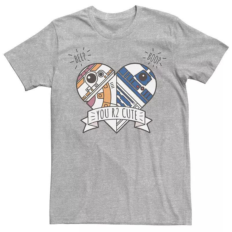 Big & Tall Star Wars Valentines You R2 Cute Heart Droids Tee, Men's, Size: 3XB, Athletic Grey Product Image