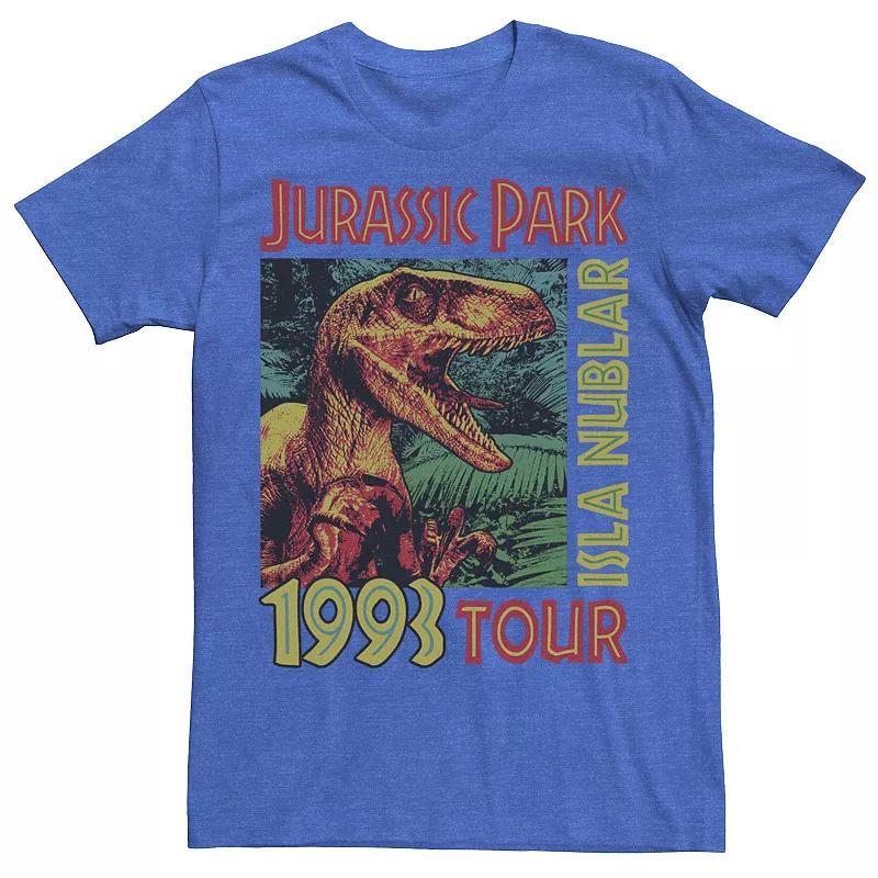 Mens Jurassic Park Isla Nublar 1993 Tour Poster Tee Blue Product Image