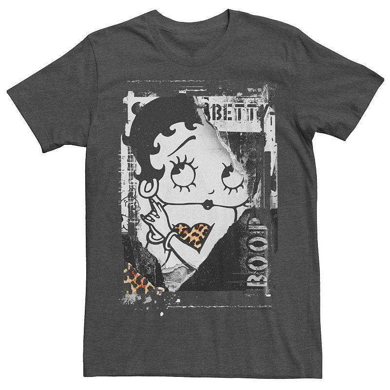 Men's Betty Boop Animal Print Tee, Size: Medium, Grey Heather Product Image