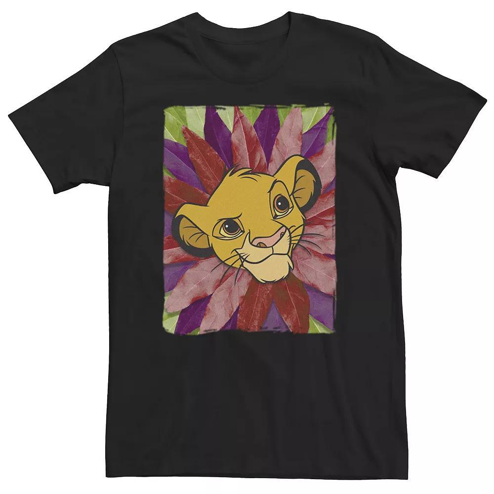 Big & Tall Disney The Lion King Kid Simba With A Leaf Mane Tee, Men's, Size: 3XL Tall, Black Product Image