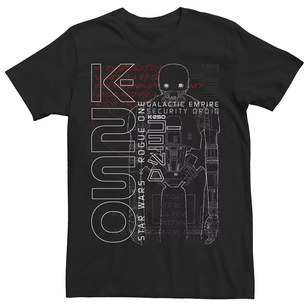 Men's Star Wars Rogue One K-2SO Line Art Logo Tee, Size: XXL, Black Product Image