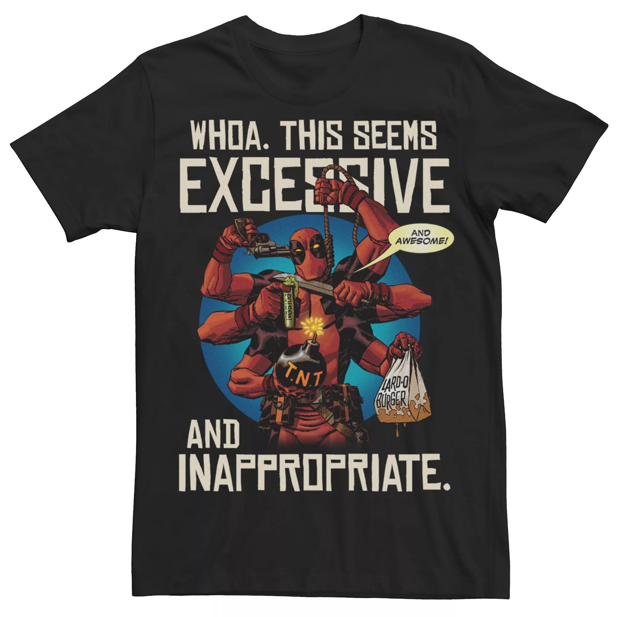 Men's Marvel Comics Deadpool Excessive and Innapropriat Tee,  Product Image
