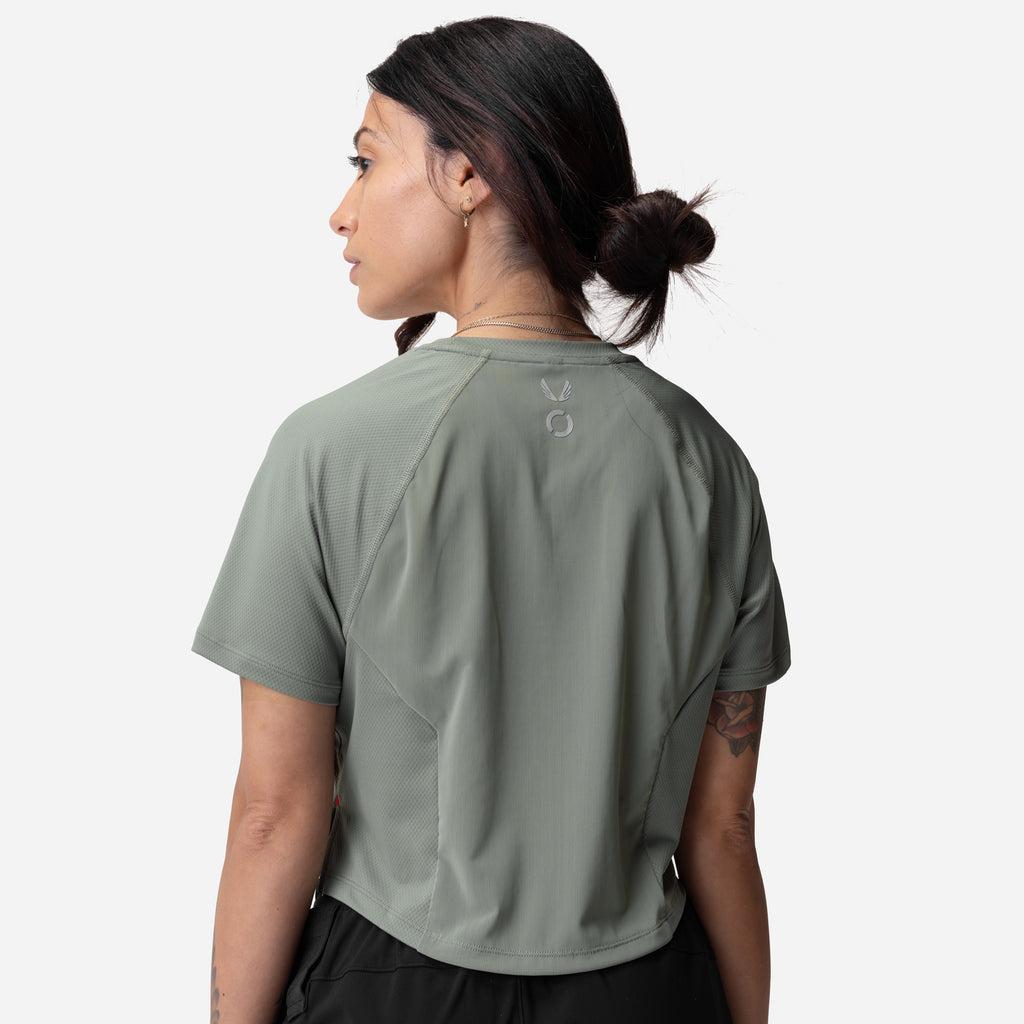 ASRV x Equinox AeroSilver® Cropped Training Tee - Sage Product Image