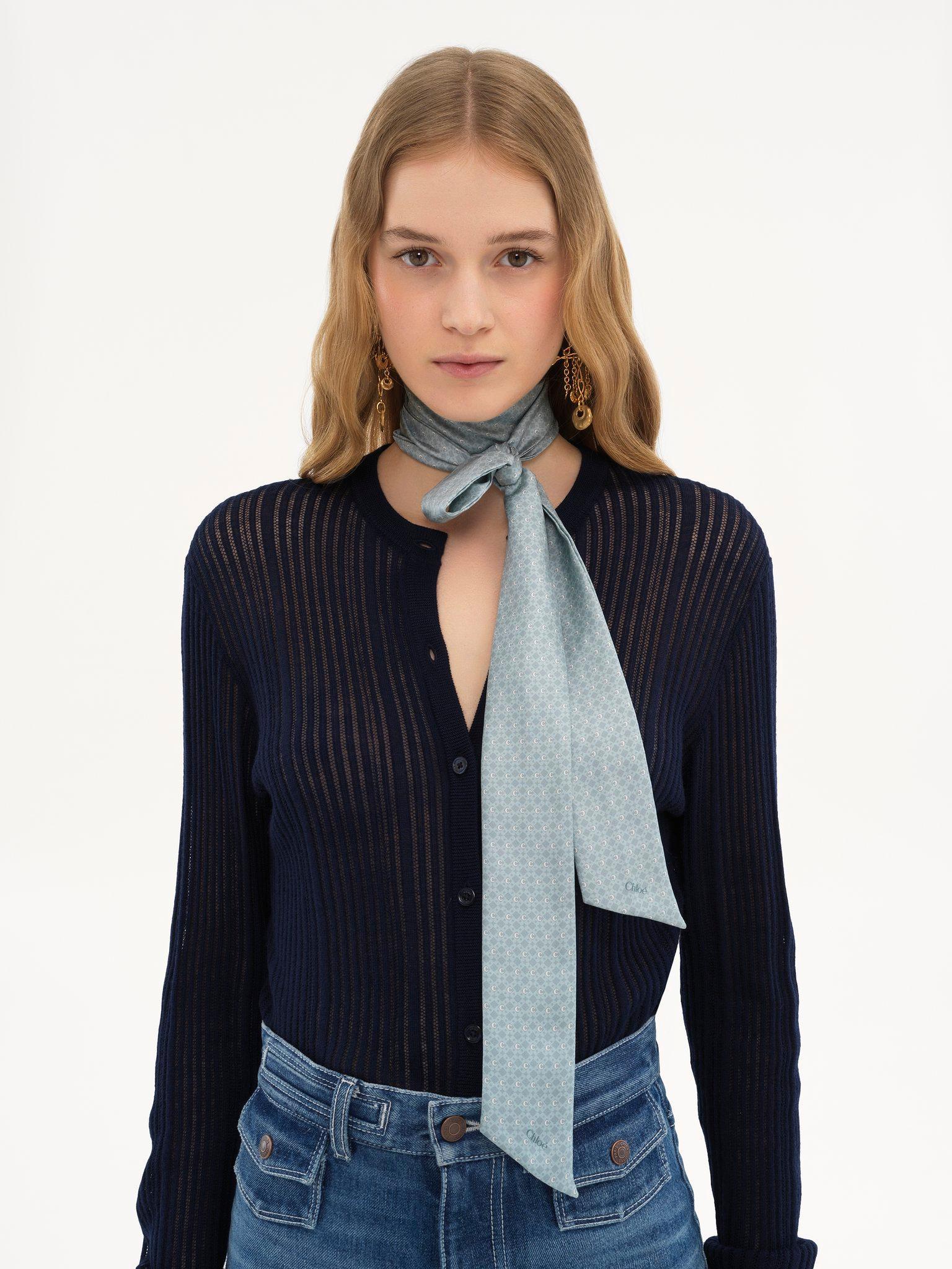 The Chloé Mini Tie-Print bandeau scarf in silk Product Image