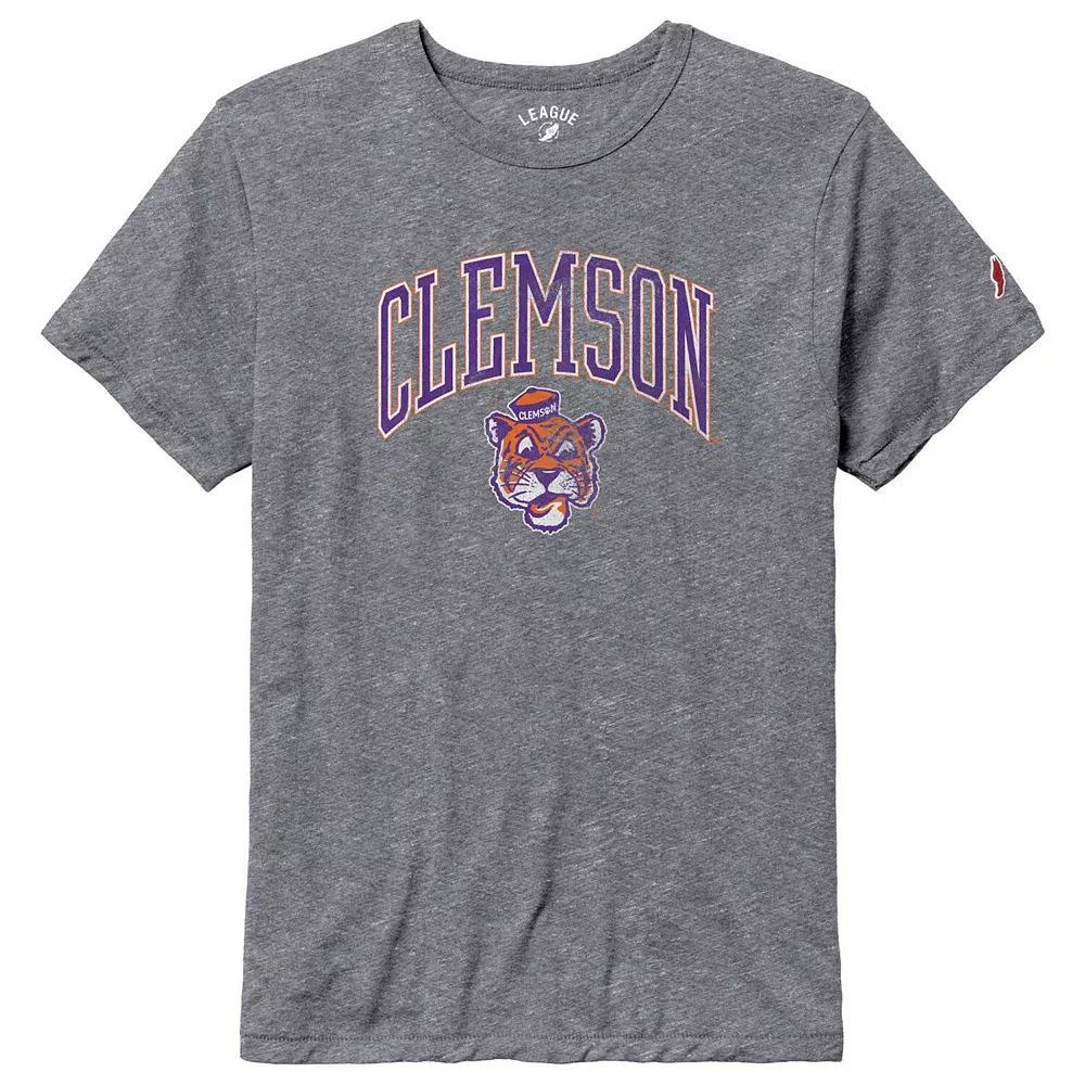 Men's League Collegiate Wear Heather Gray Clemson Tigers Tall Arch Victory Falls Tri-Blend T-Shirt, Size: 2XL, Grey Product Image