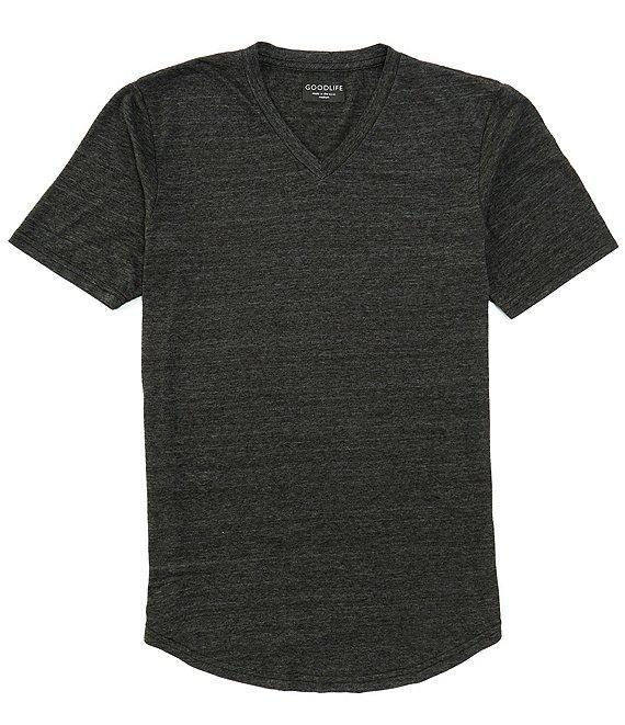 Goodlife Slim-Fit Triblend Scallop Short Sleeve V-Neck T-Shirt Product Image