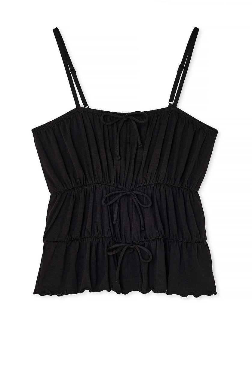 Bow Detail Top Black Product Image