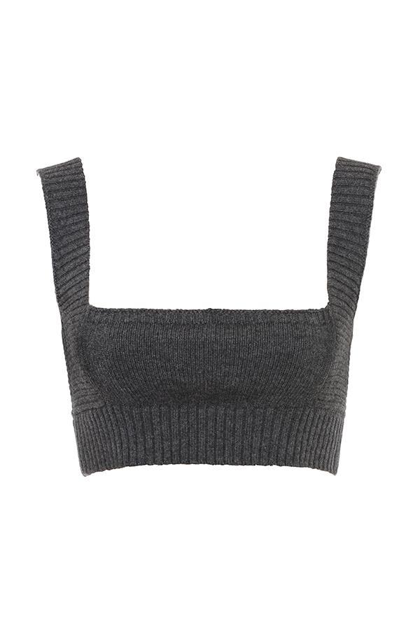 Sia Charcoal Cashmere Blend Bralette - SALE Product Image