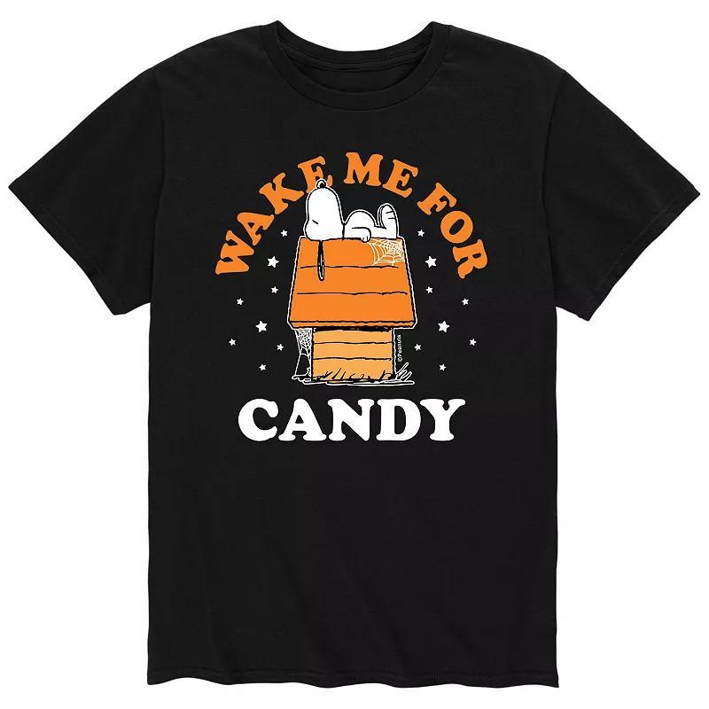 Men's Peanuts Wake Me Up Candy Tee, Size: XL, Gray Product Image