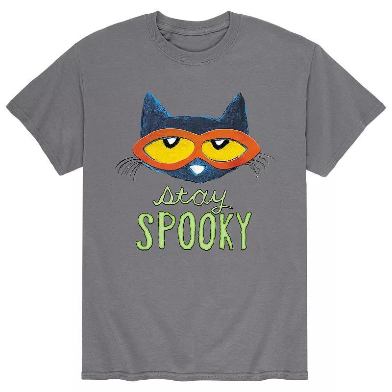 Men's Pete The Cat Stay Spooky Tee, Size: Small, Grey Product Image