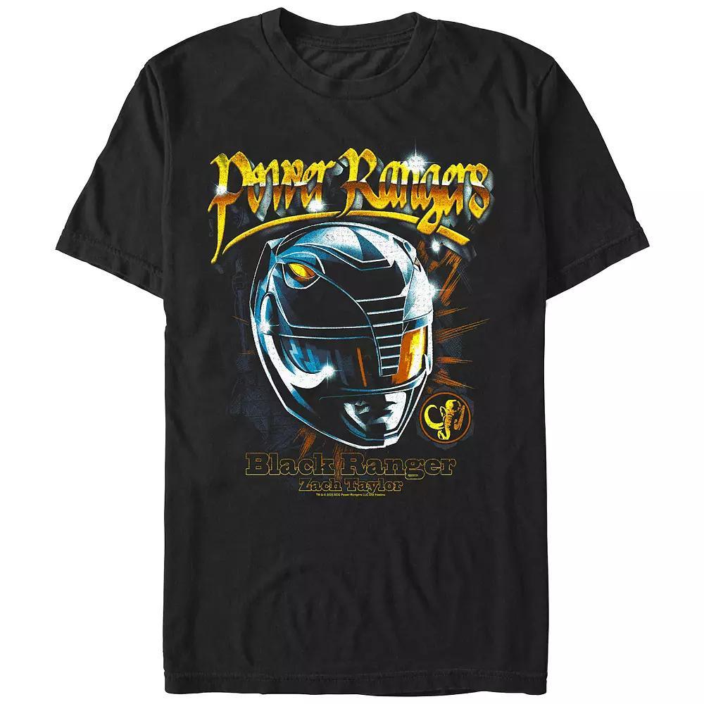 Men's Power Rangers Black Ranger Helmet Graphic Tee,  Product Image