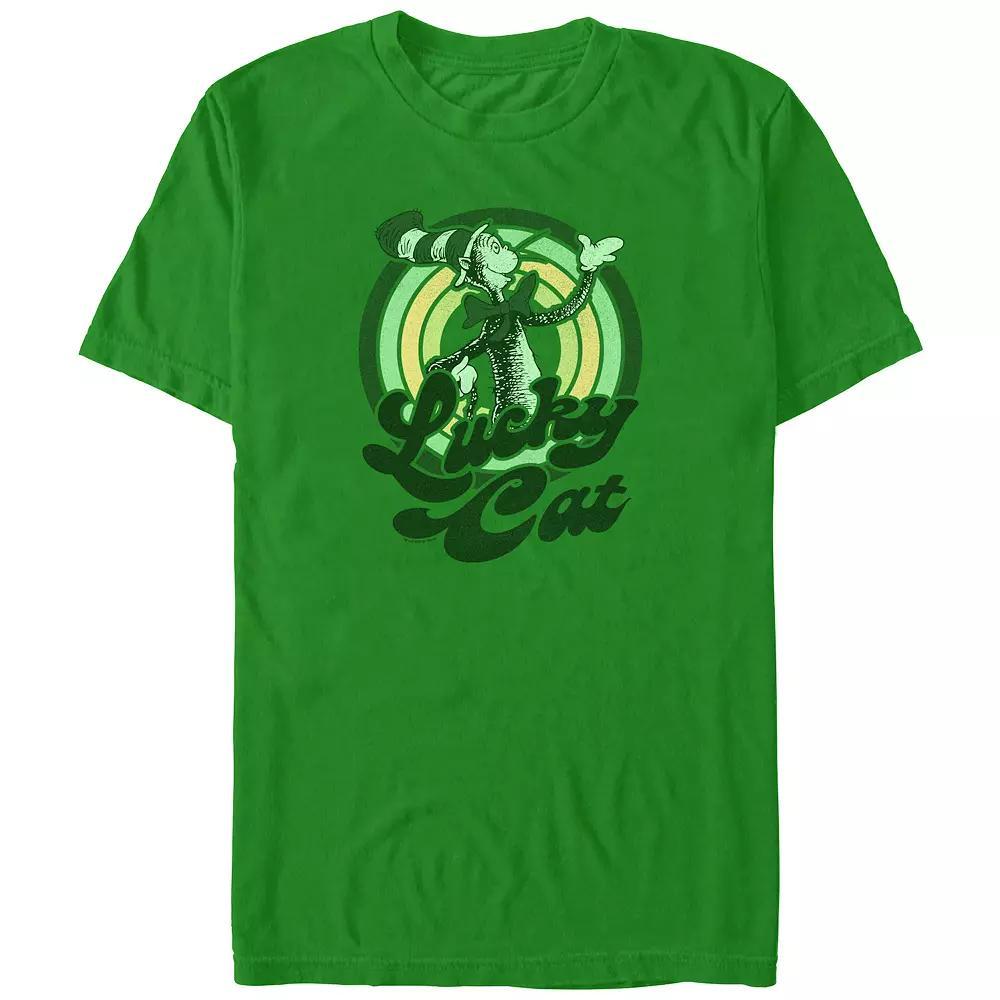 Men's Dr. Seuss Lucky Cat Stamp Graphic Tee, Size: Medium, Kelly Product Image