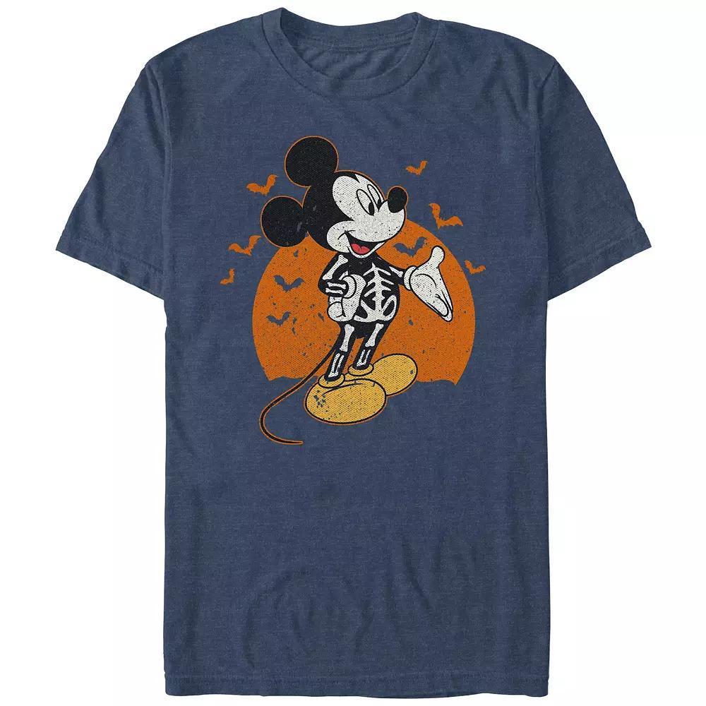 Disney's Mickey Mouse Skeleton Costume Men's Graphic Tee, Size: XL, Navy Grey Product Image