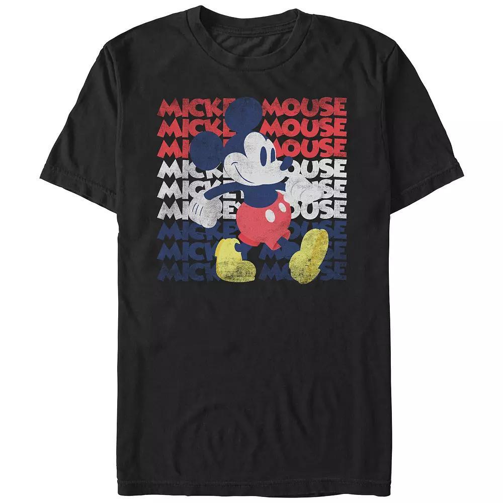 Disney's Mickey Mouse Red White And Blue Men's Graphic Tee, Size: XL, Black Product Image