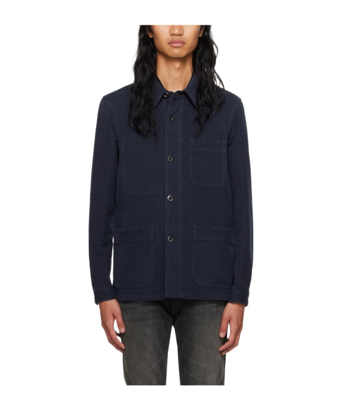 TOM FORD Navy Double Weft Jacket In Hb411 French Blue Product Image