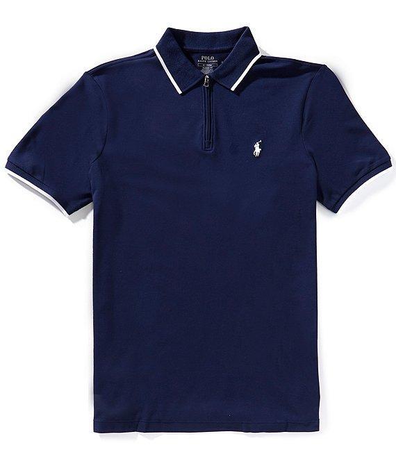 Polo Ralph Lauren Classic Fit Stretch Mesh Zip Short Sleeve Polo Shirt Product Image