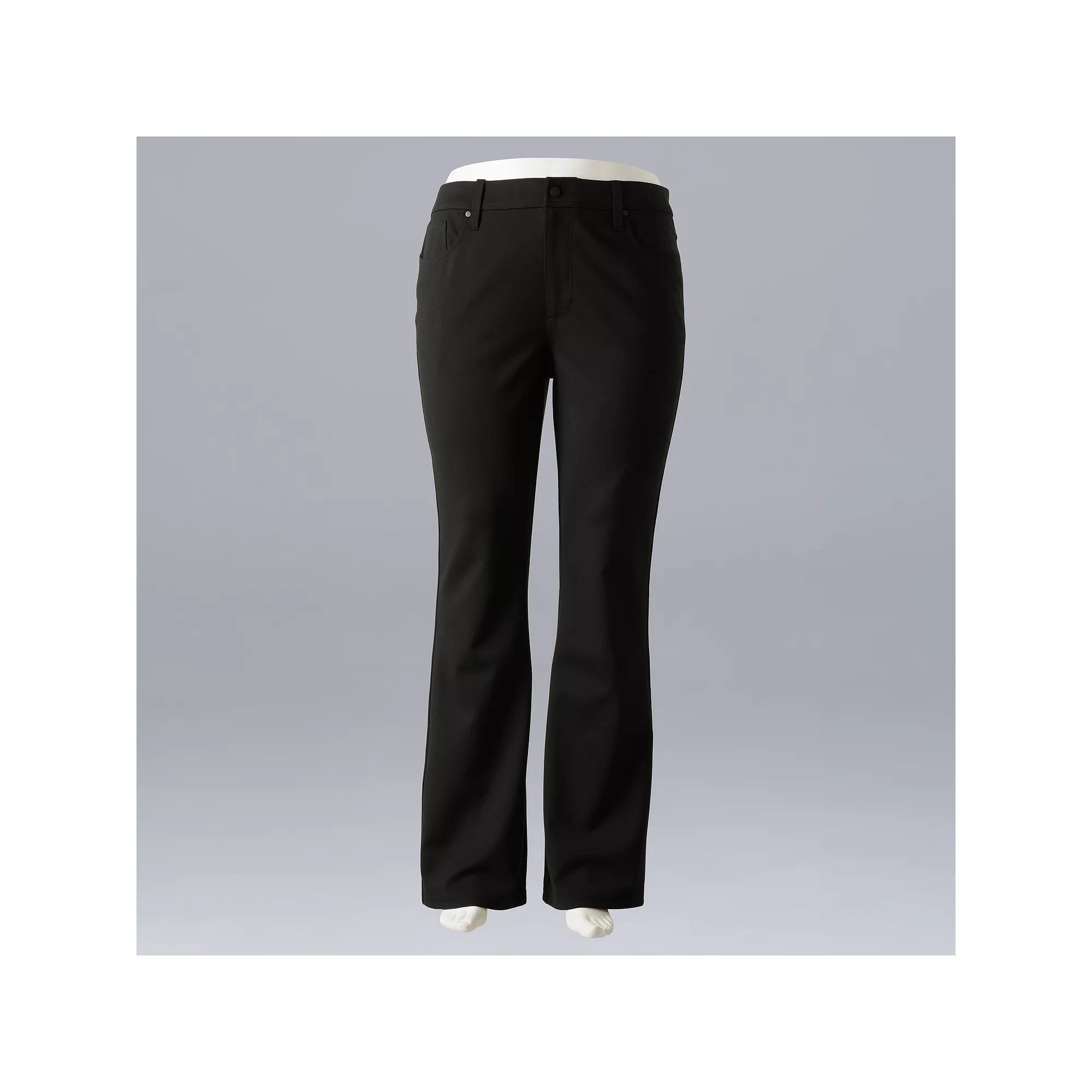 Plus Size Simply Vera Vera Wang Mid Rise 5-Pocket Ponte Bootcut Pants, Womens Product Image