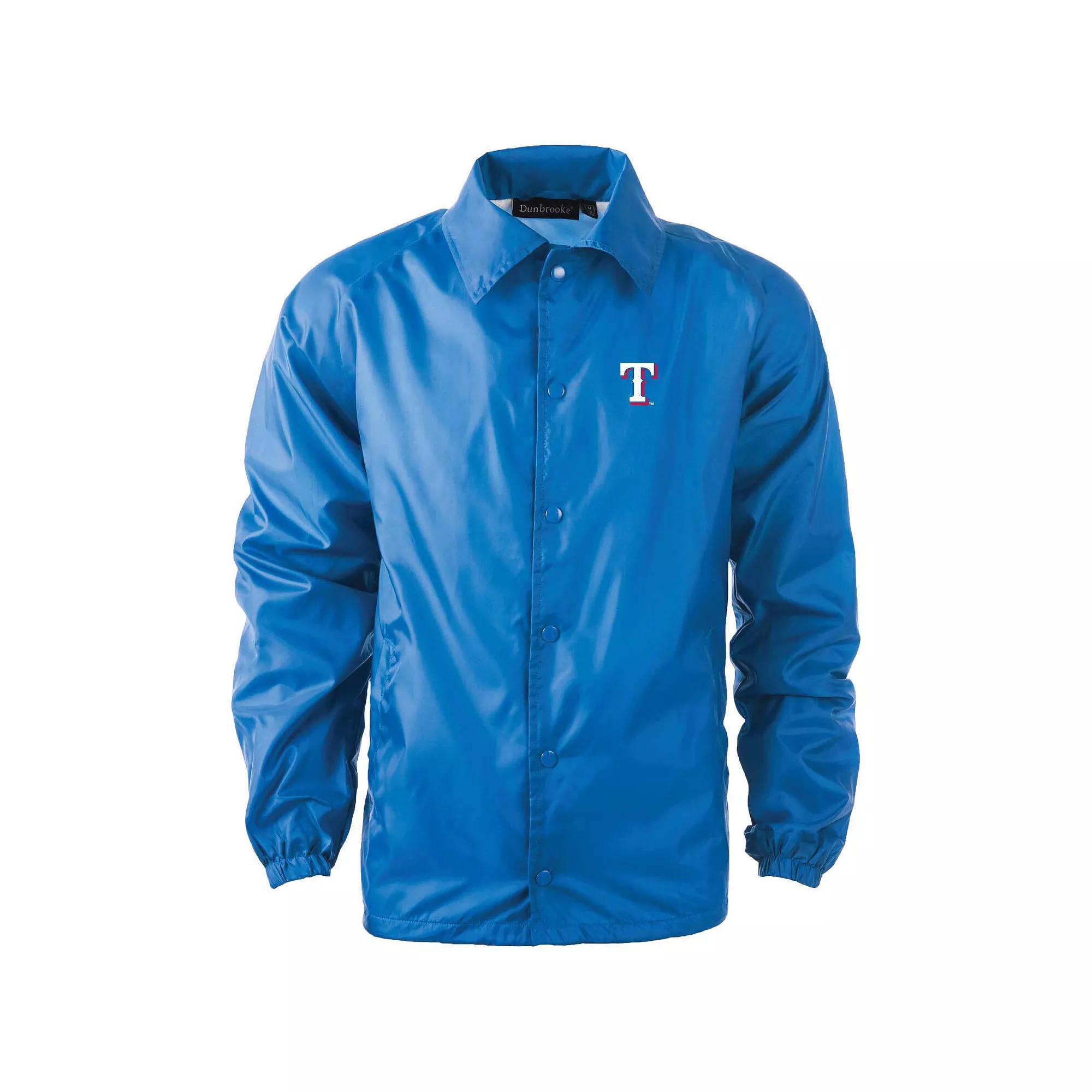 Men's Dunbrooke Royal Texas Rangers Coach's Raglan Full-Snap Windbreaker Jacket,  Product Image