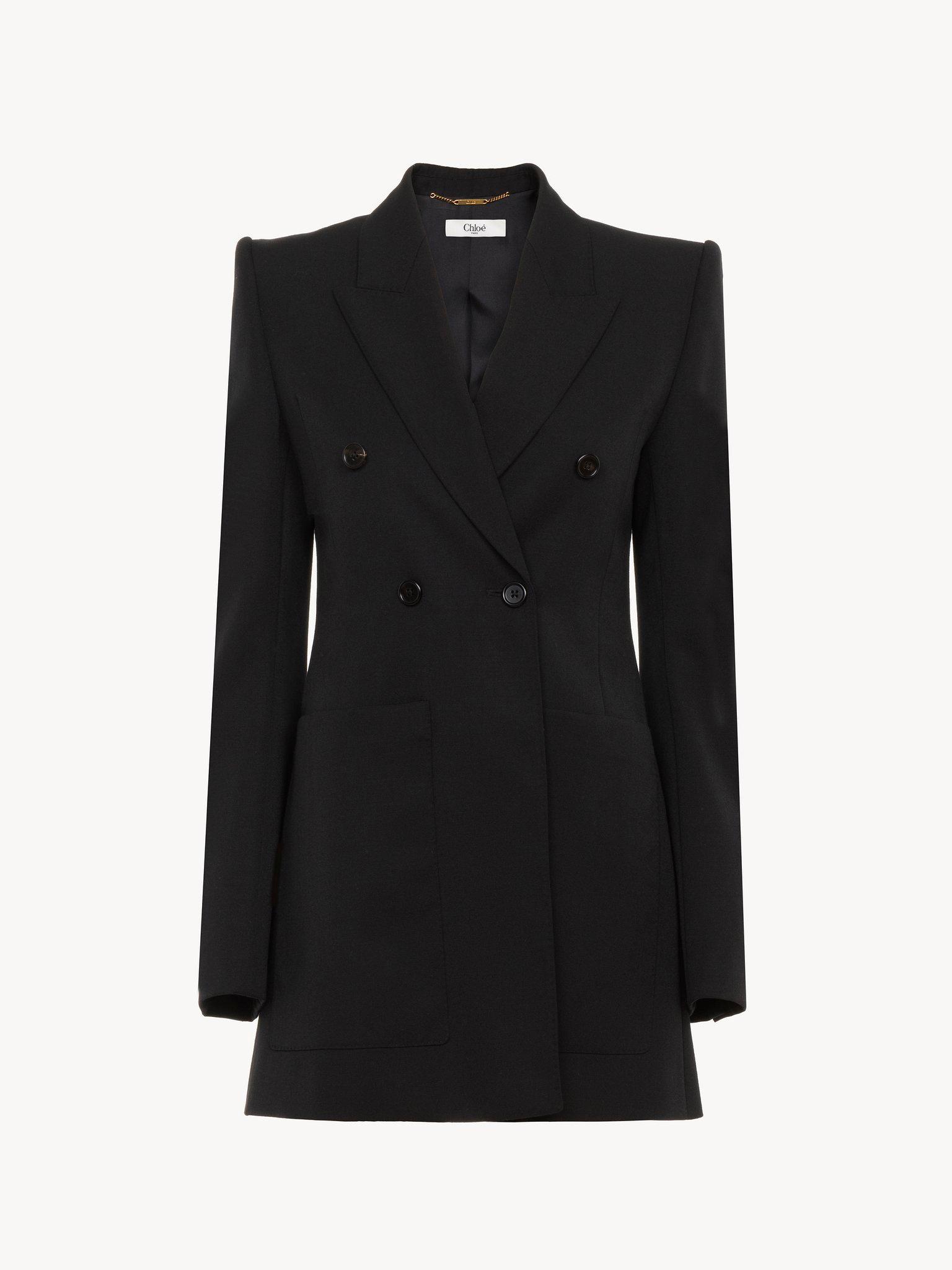 Tailored jacket in wool grain de poudre Product Image