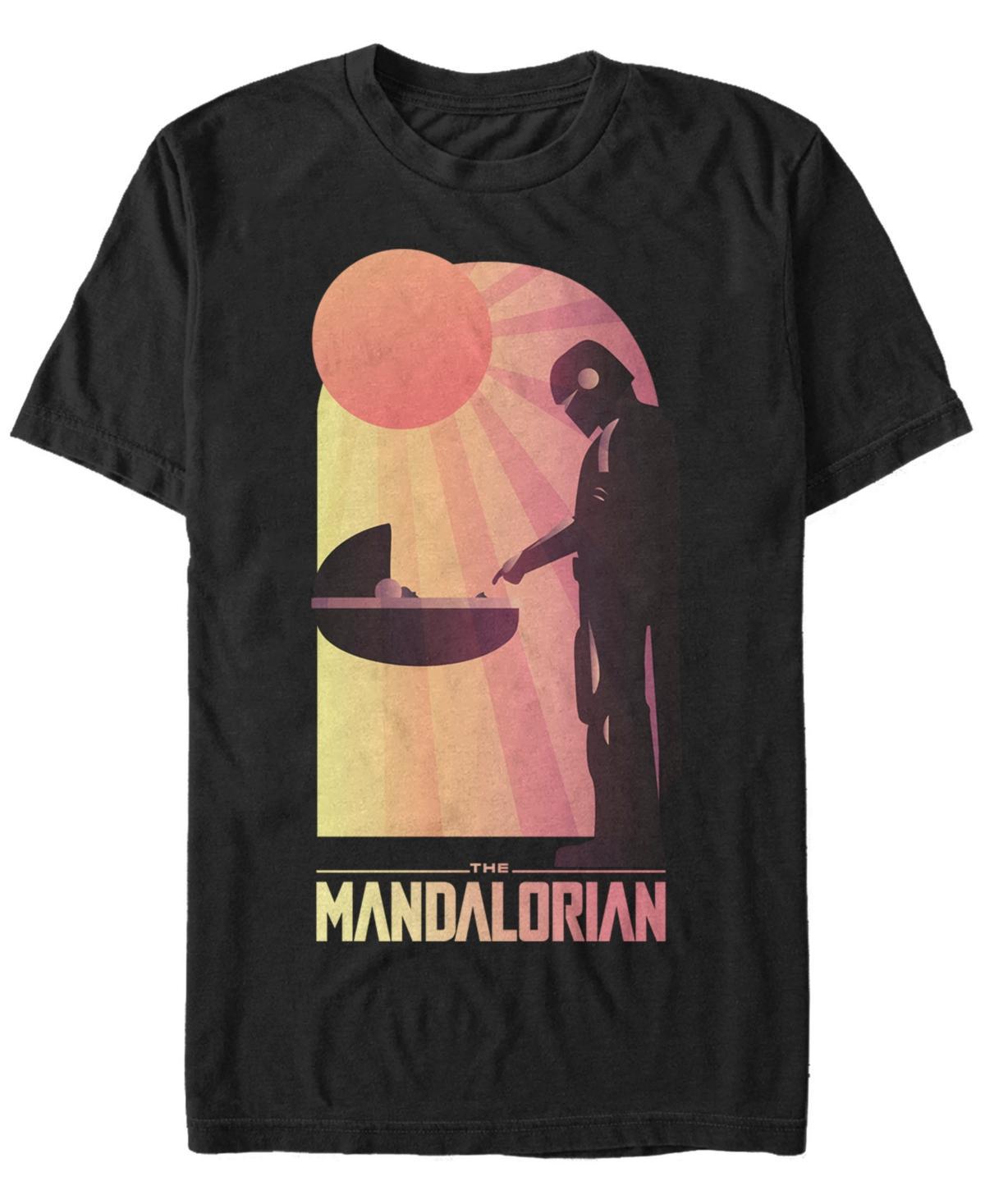 Men's Star Wars The Mandalorian The Child Sunset Meeting Tee, Size: XL, Black Product Image