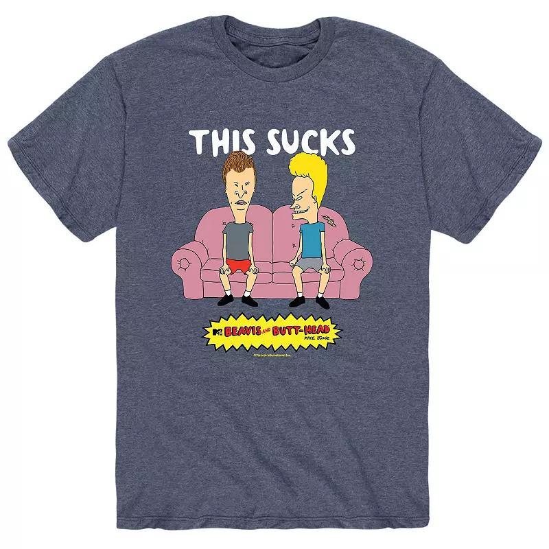 Men's Beavis & Butthead This Sucks Tee, Size: Medium, Blue Product Image