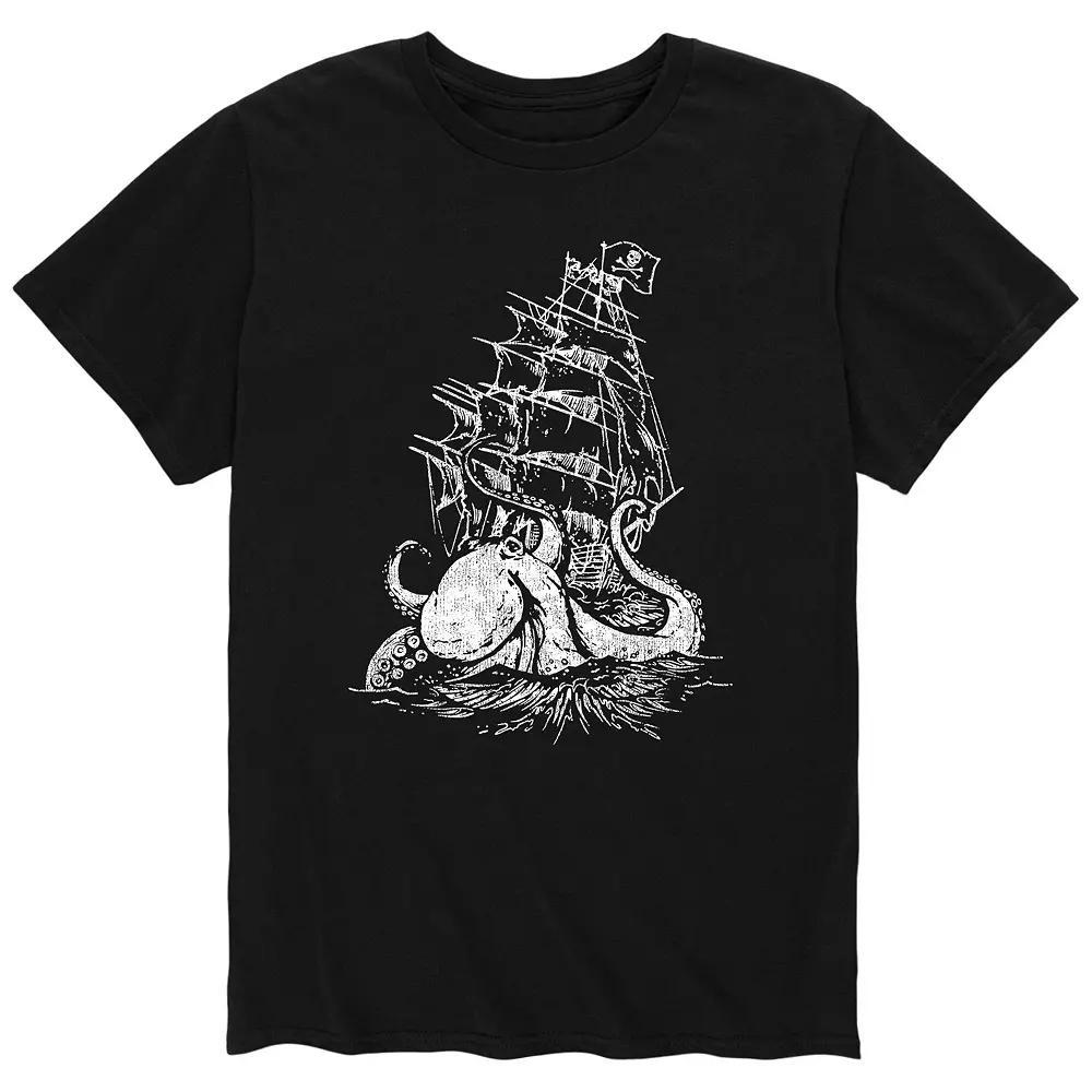 Men's Kraken Ship Tee, Size: Medium, Black Product Image