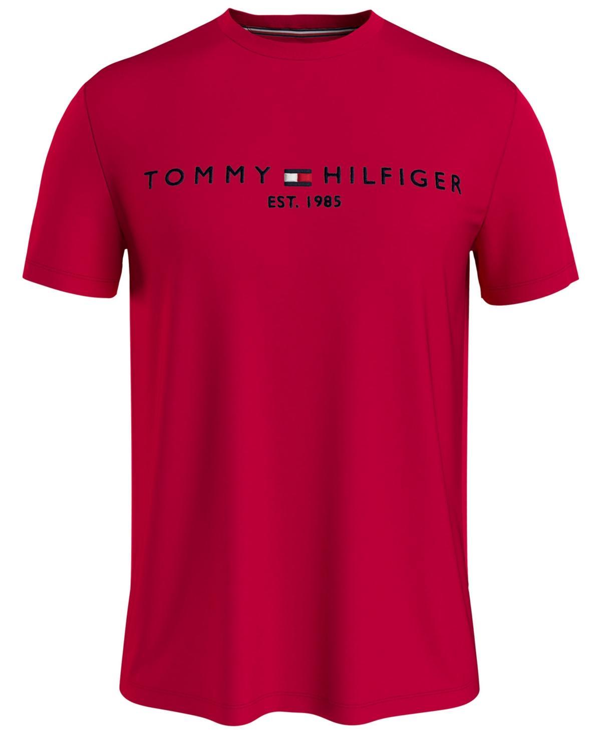 Tommy Hilfiger Mens Embroidered Logo Slim-Fit Crewneck T-Shirt Product Image