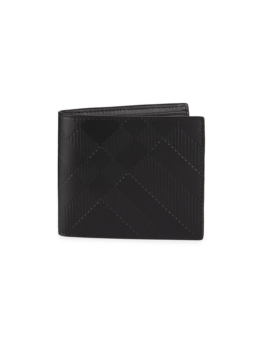 Mens Leather Check Billfold Wallet Product Image