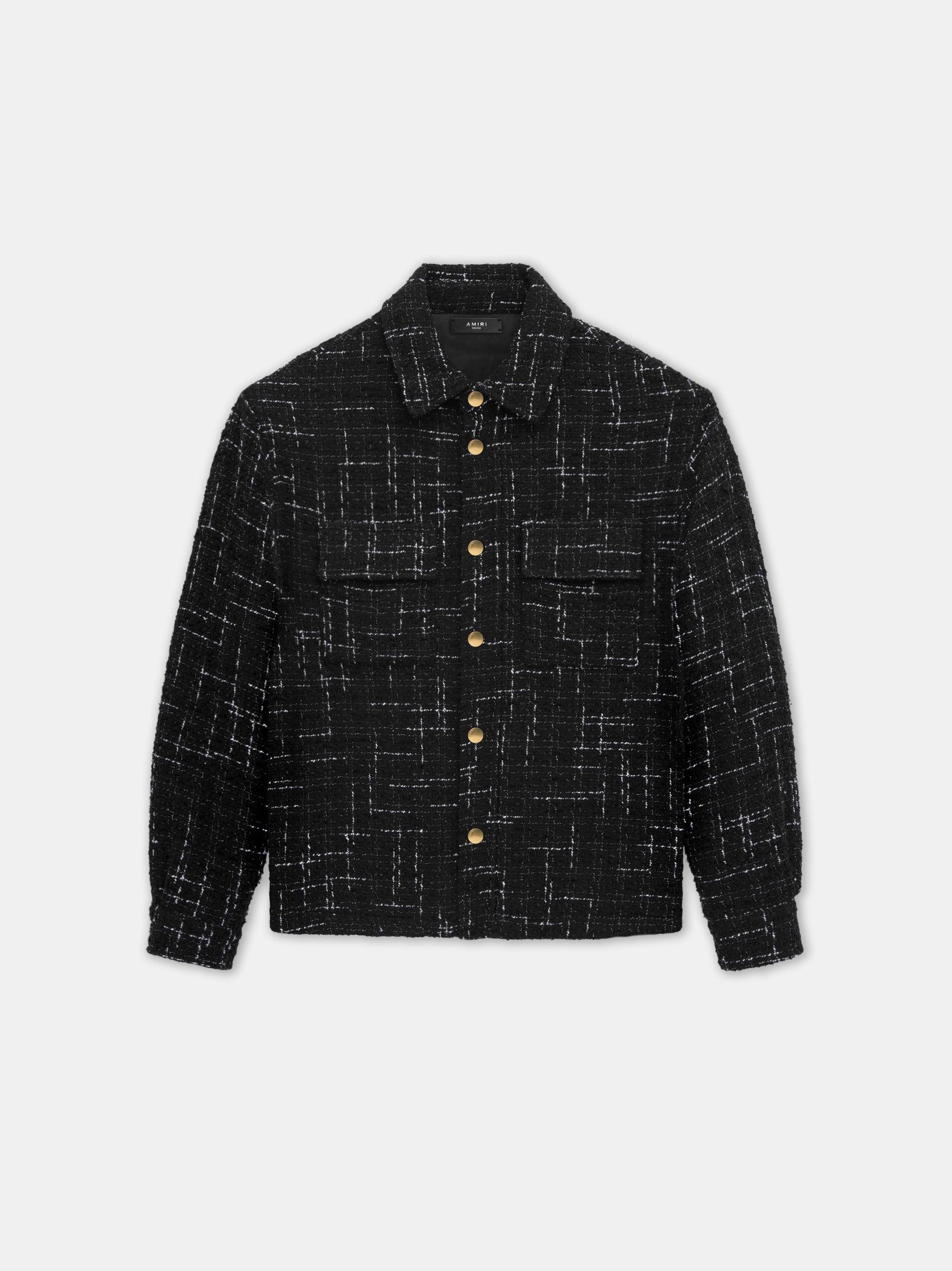 FLECK TWEED PADDED OVERSHIRT - Black Male Product Image