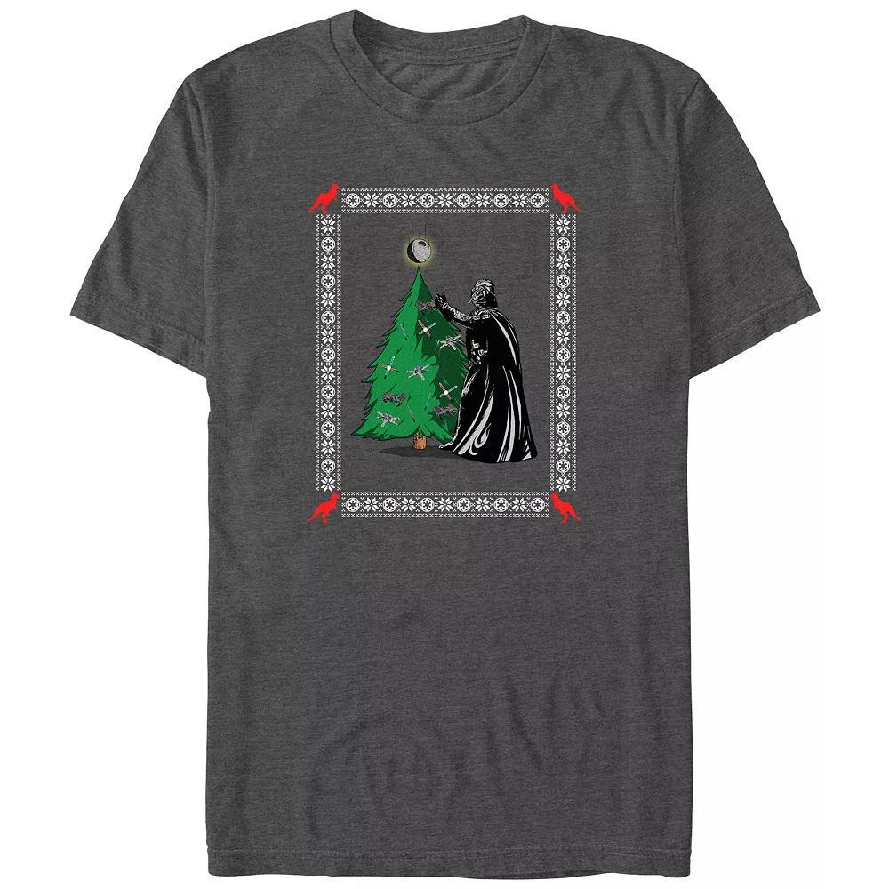 Big & Tall Star Wars Darth Vader Christmas Tree Decorating Graphic Tee, Men's,  Product Image