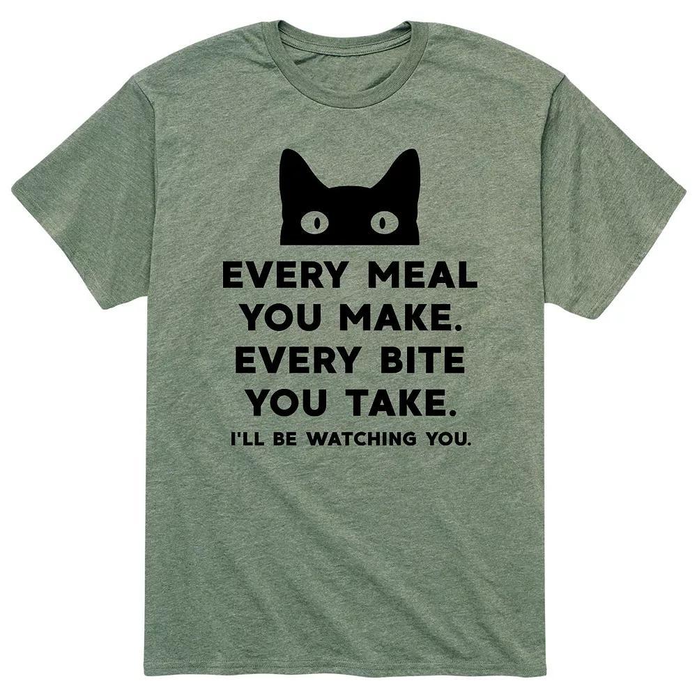 Men's Ill Be Watching You Cat Tee, Size: XL, Gray Product Image