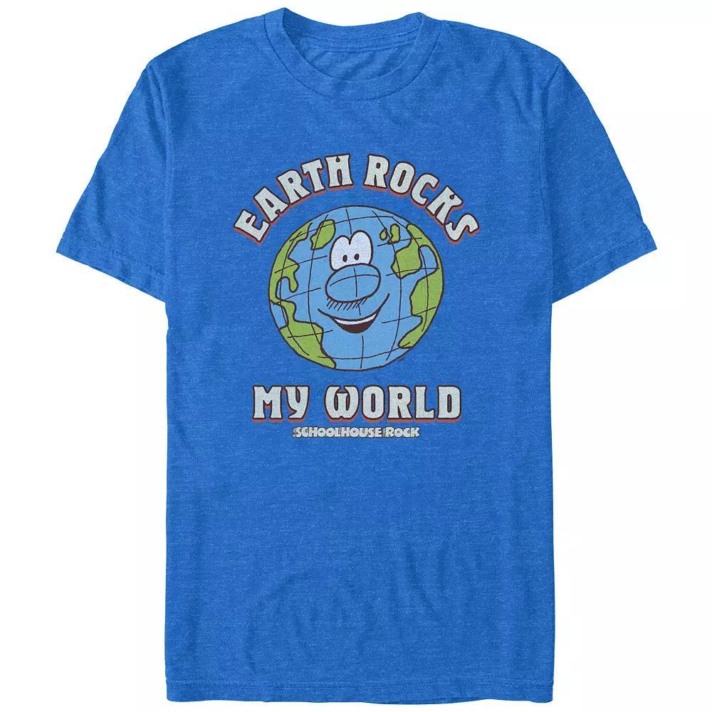 Men's Schoolhouse Rock! Earth Rock My World Graphic Tee, Size: Small, Royal Grey Product Image