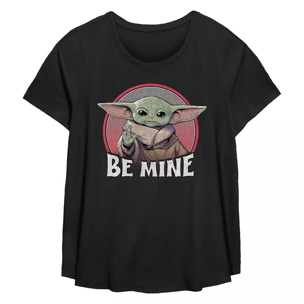 Plus Size Star Wars The Mandalorian The Child Be Mine Flowy Graphic Tee, Women's, Size: 1XL, Black Product Image