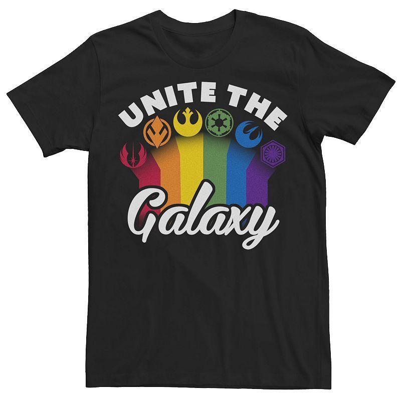 Men's Star Wars Stronger Together Rainbow Tee, Size: XL, Black Product Image