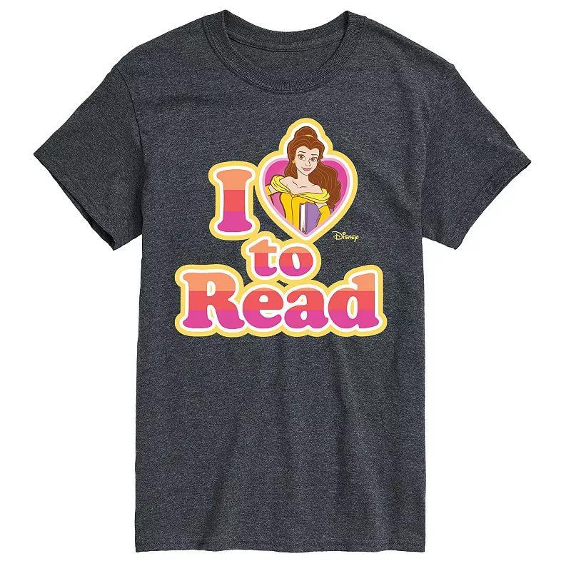 Disney Princess Big & Tall Belle I Love To Read Graphic Tee, Men's, Size: 3XB, Heather Grey Product Image