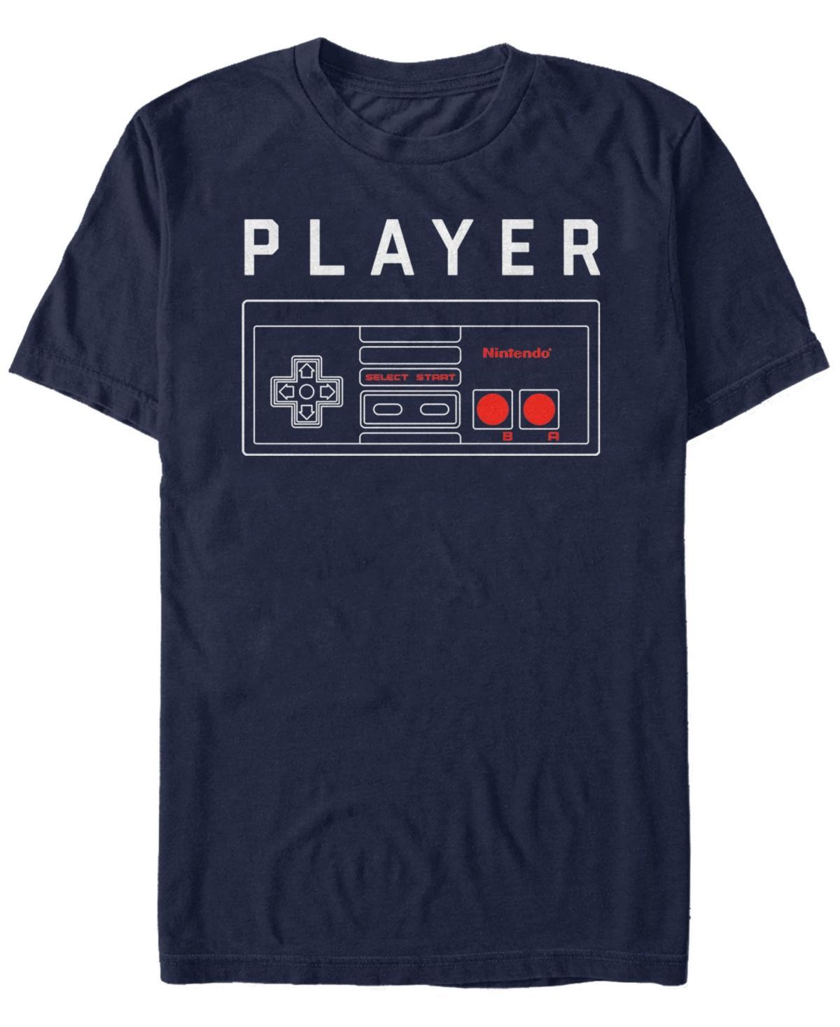 Mens NES Player One Controller Mens Tee Blue Product Image