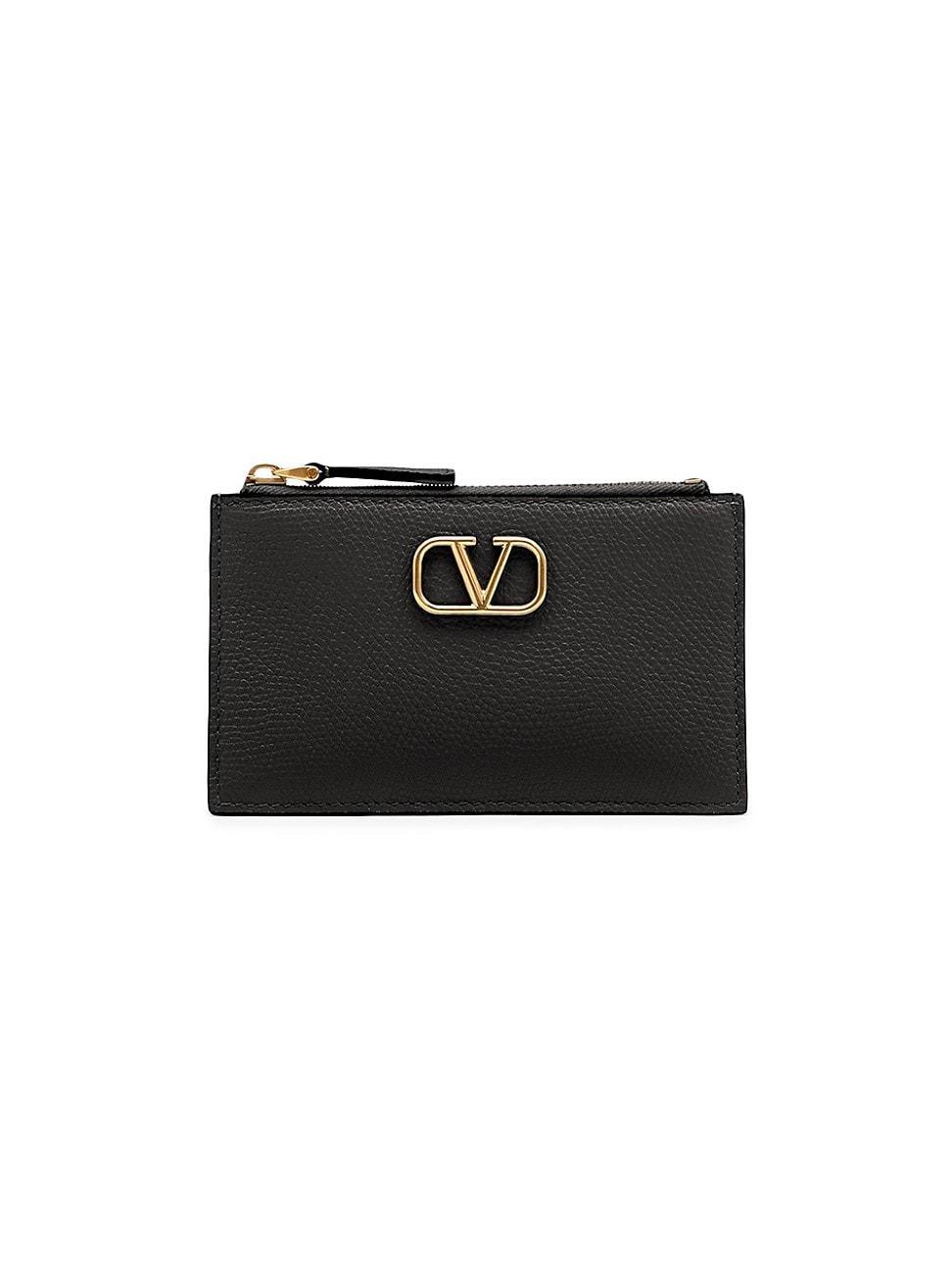 Womens VLogo Signature Grainy Calfskin Cardholder Product Image