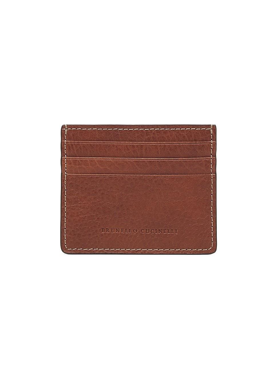 Mens Grained Calfskin Mini Card Case Product Image