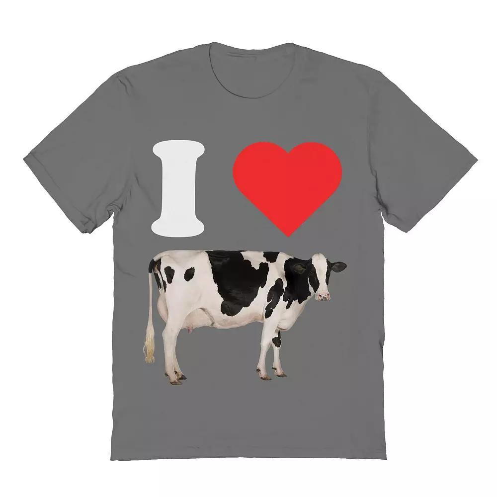 Men's I Heart Cow Valentine's Day Graphic Tee, Adult Unisex,  Product Image