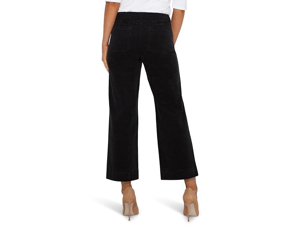 Liverpool Los Angeles Wide Leg Crop with Patch Pockets Mid Rise Stretch Corduroy in Onyx (Onyx) Women's Jeans Product Image