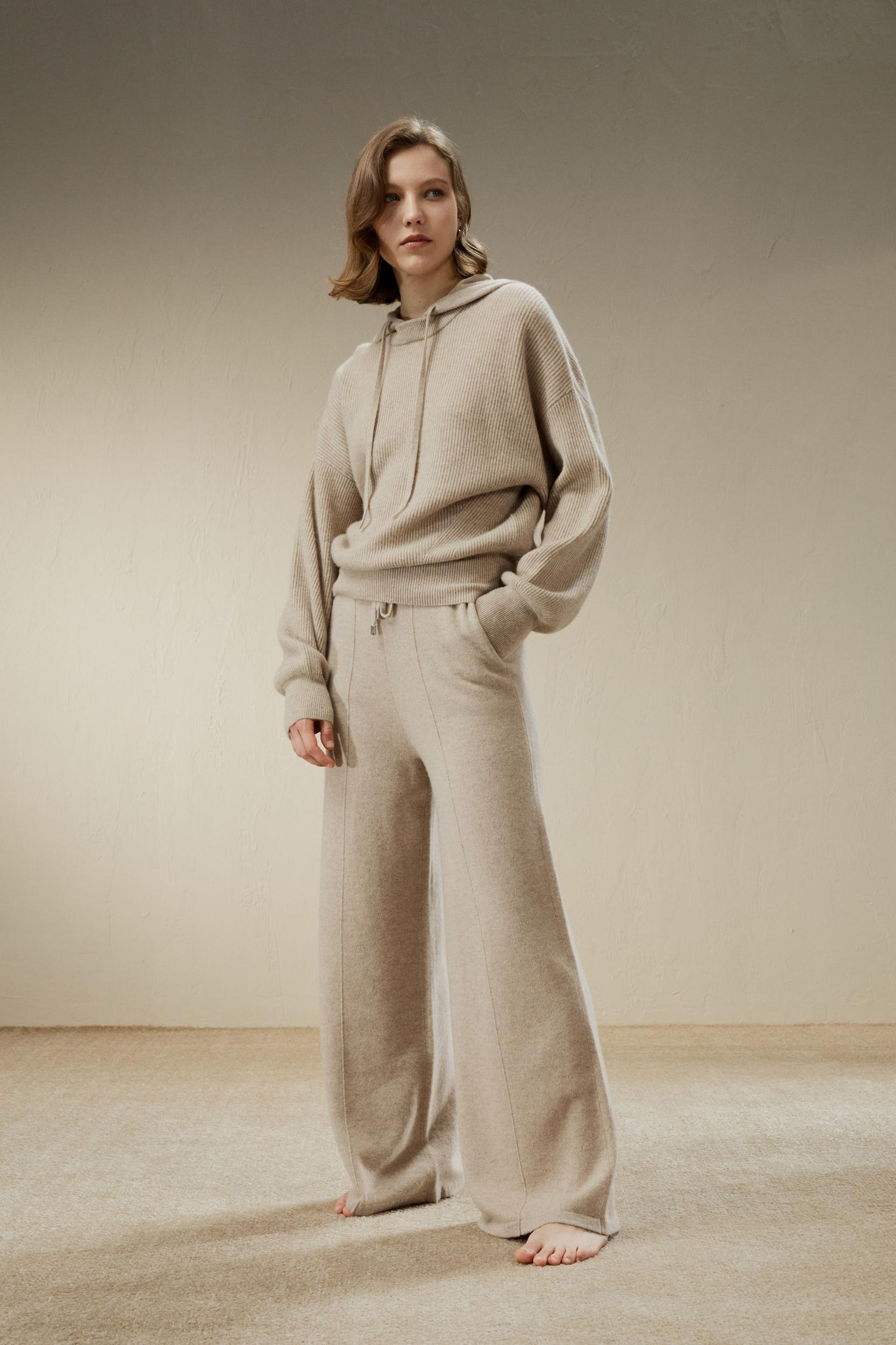 LILYSILK Women Cashmere Sweatshirt Womens - White 100% Cashmere - Comfort Round Neck Sweater XL Product Image