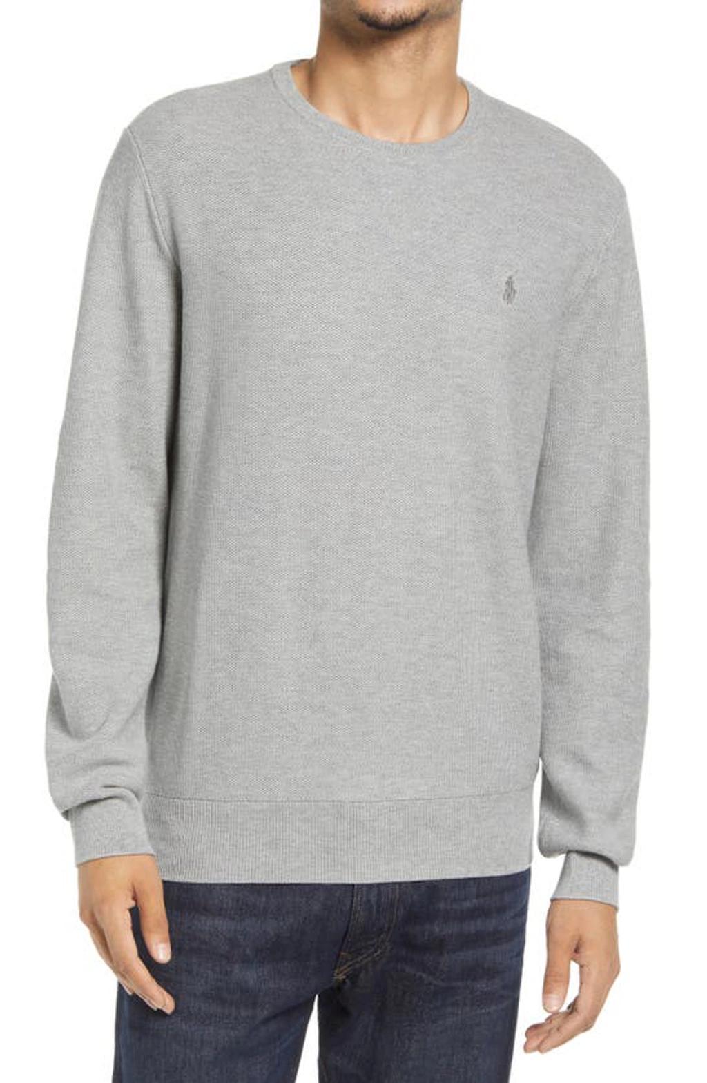 Logo-embroidered Knitted-cotton Sweater In Andover Heather (grey) Product Image